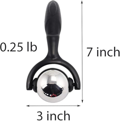 Vinyl Quote Me Roller Massage Ball - Ergonomic Handle Cold Warm Compression Temperature Keeper Stainless Steel Muscle Pain Relief Body Neck Shoulder Back Leg Calf Therapy Ice Heat Stick
