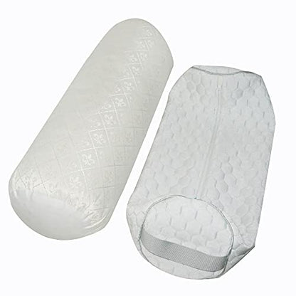 Kingnex Cylinder Bolster Roll Pillow for Back or Side Sleepers 20x8 | Shredded Latex Filling, Removable Cooling Cover, Under Knees for Back Sleepers, Between Legs to Relief Lower Back Pain - size: 20 Lx8 D
