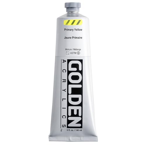 GOLDEN Heavy Body Acrylics, Primary Yellow, 5 fl. oz. Tube, Professional Acrylic Paint, Semi-Transparent