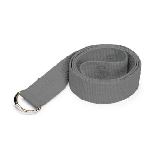Gaiam Yoga Strap Premium Athletic Stretch Band with Adjustable Metal D-Ring Buckle Loop | Exercise & Fitness Stretching for Yoga, Pilates, Physical Therapy, Dance, Gym Workouts - color: Granite Storm, size: 6ft