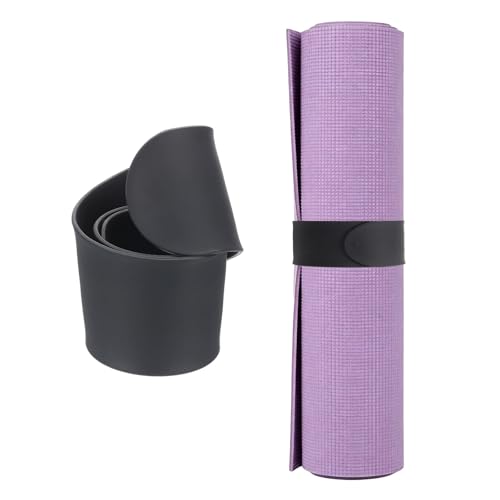 Yoga Mat Strap Slap Band, One Snap Yoga Mat Slap Band for Keep Mats Tightly Rolled Exercise Mat Sling Holder - color: Black
