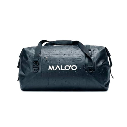 Malo’o Waterproof Dry Duffel, Heavy-Duty Roll Top Waterproof Gear Bag with Shoulder Strap & Molle Loops, Marine Duffel for Kayaking, Boating, Camping, Beach & Travel, Black, 40L - color: Black, size: 40L