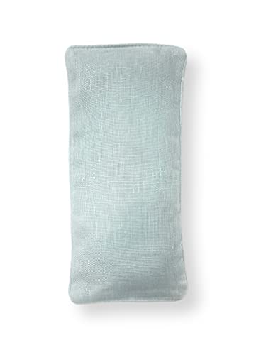 Sacksy Thyme Organic Linen Eye Pillow - Lavender & Flaxseed for Relaxation, Yoga, Stress Relief - Microwavable Heating Pad & Cool Compress - Made in USA - Gifts for Meditation - color: Sage (Unscented)