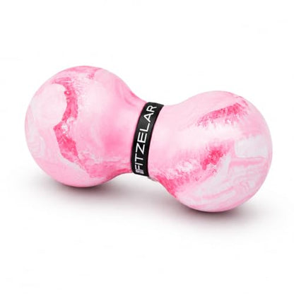 FITZELAR Double Lacrosse Massage Ball for Myofascial Release, Quality Certification, Massage Deep Tissue for Waist Back Feet, Trigger Point Therapy, Muscle Knots, Peanut Massage Ball for Muscle Pain - color: Pink
