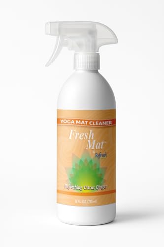 Fresh Mat Yoga Mat Cleaner Spray - Natural Deodorizing Cleaner for Yoga Mats & Fitness Equipment - No-Rinse, Residue-Free Formula with Witch Hazel & Essential Oil, Refreshing Citrus Ginger (24 fl oz). - size: 24 Fl Oz (Pack of 1)