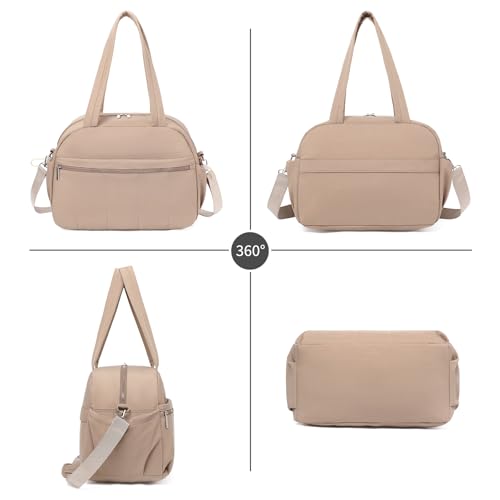 Handbag for Women Yoga Bag Large Capacity Yoga Pad Buckle with Shoe Compartment Water Bottle Sports Gym Bag Travel - color: D04-1 Khaki