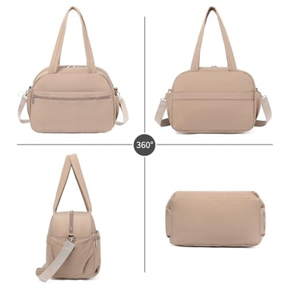 Handbag for Women Yoga Bag Large Capacity Yoga Pad Buckle with Shoe Compartment Water Bottle Sports Gym Bag Travel - color: D04-1 Khaki