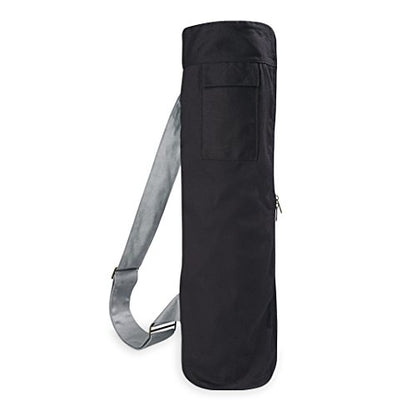 Gaiam Cargo Yoga Mat Bag, Full-Zip Carrier | Fits Most Mats | Front Zip Pocket | Phone Pocket & Earbuds Slit | Adjustable Strap | Women & Men - color: Granite Storm, size: 25" L x 6" diameter, Pack of 1