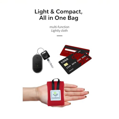 Pocket Picnic Blanket Portable Sandproof Beach Mat Ultralight - color: Red