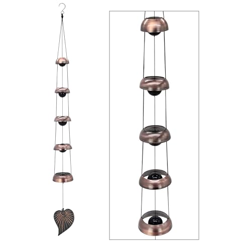 Cooper Leaf Temple Wind Chime,Wind Chimes 5 Bells, Feng Shui Wind Chimes - size: Five-Bodhi