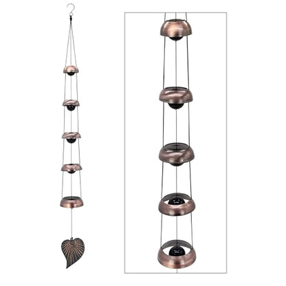Cooper Leaf Temple Wind Chime,Wind Chimes 5 Bells, Feng Shui Wind Chimes - size: Five-Bodhi