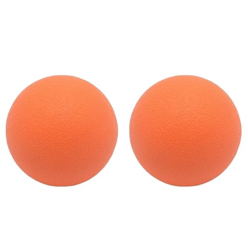 Hard Massage Ball Lacrosse Ball Size Fascia Balls, 2 Pack, Orange | For Trigger Point Deep Tissue Myofascial Release Muscle Relax Plantar Fasciitis Relief Physiotherapy Yoga Pilates - color: Orange
