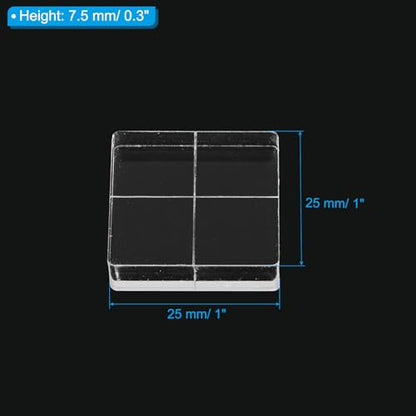 PATIKIL Acrylic Stamp Block, 15 Pack Stamping Block Square Shape with Grid Lines Decorative Mounting Blocks Set for Scrapbooking DIY Crafts Card Making, 1" x 1" - size: 1" x 1"
