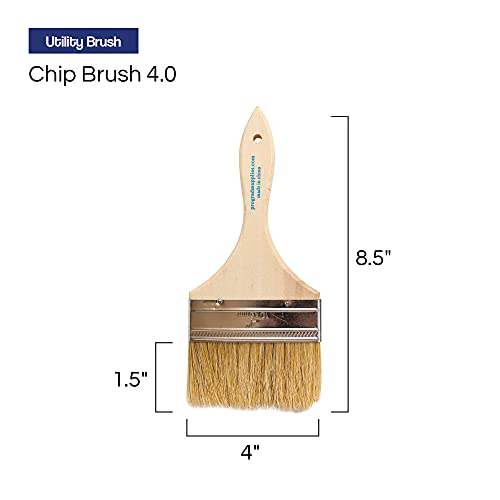 Pro Grade 4" Chip Brushes, Disposable Paint Brushes, for Sealers, 36 Pack | Natural bristle, wood handle | Contractor Pack | For Deck Stain & Fence Stain | Cabinets, Furniture, Fences