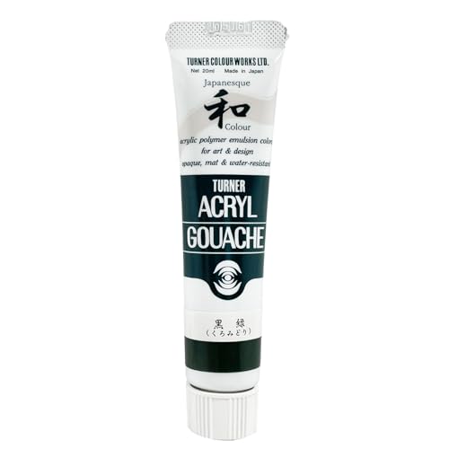 Turner Colour Works Acryl Gouache Artist Acrylic Paint - Single 20 ml Tube - Japanesque Black Green - color: Japanesque Black Green, size: 0.7 Fl Oz (Pack of 1)