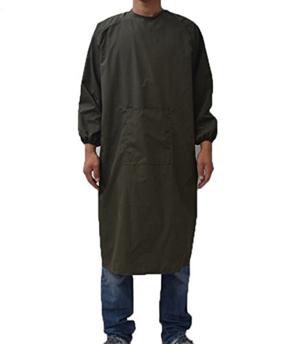 Adults Long Sleeve Cooking Kitchen Apron Waterproof Artist Drawing Apron - color: Army Green, size: Medium