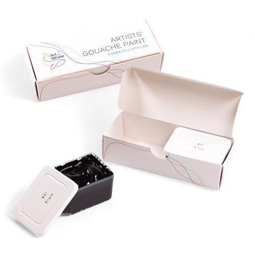 Gouache Black Refills (50ml/1.7oz)|Intense Pigments, Easy Color Refill (2 pcs.)
