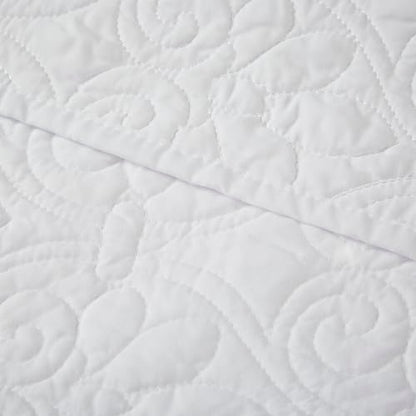 Madison Park Damask Quilting Design Throw Blanket, 60"x70" - color: White, size: 60"x70"