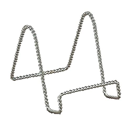 TRIPAR Decorative Twisted Wire Stand, Chrome Display (6 Inch Depth) Tabletop Easel Sleek & Modern Look - Perfect for Books, Plates, Photos & More - color: Chrome, size: 6 Inch