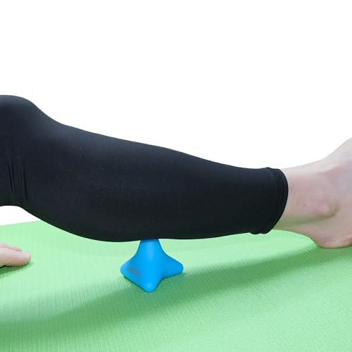Manual Trigger Point Massage Tool Small Massager Ball 3″×2.6″ Blue - color: Blue