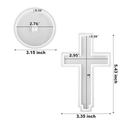 RESINWORLD 5'' Standing Cross Silicone Mold with Base, Crucifix Mold for Epoxy Resin