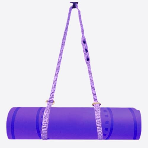 kiido Macrame Yoga Mat Carrying Strap [MAT NOT Included], Hand Woven Multi-Purpose Strap/Carrier - color: Purple