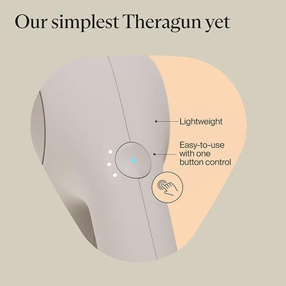 TheraGun Relief by Therabody - Easy-to-Use, Comfortable & Light Handheld Percussion Massage Gun for Everyday Pain Relief Massage Therapy in Neck, Back, Leg, Shoulder and Body (Sand) | Quiet Handheld Percussion Muscle Massager for Back, Leg & Shoulder Pain