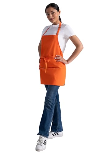 Chef Works Unisex Three Pocket Apron - color: Tangerine