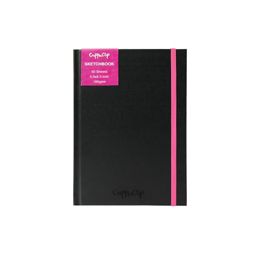 CuppaClip Sketch Book Hardcover Drawing Pad 300GSM Acid-Free Paper Spiral Bound Sketchbook 50 Sheets/100 Pages Art Supplies (Hardcover, 5.9x8.3in) - color: Hardcover, size: 5.9x8.3in
