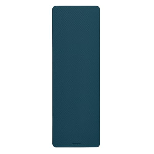 Retrospec Zuma 1/2" Yoga Mat Non Slip Exercise Mat For Pilates, Workout | 72x24x1/2", Gym Mat, Yoga Mat Strap, TPE Yoga Mat, Eco Friendly, Elastic Memory Foam, Moisture Resistant, BPA, Latex Free - color: Ocean Blue