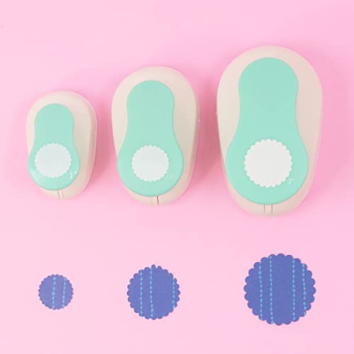 Craftelier - Scalloped Circle Punch 1" (2.54 cm) Diameter | Hole puncher, scrapbooking and crafts projects, lever punch, for paper and cardstock, size 2.75 x 1.77 x 2.36 in - size: Pack of 1: 1" Diameter