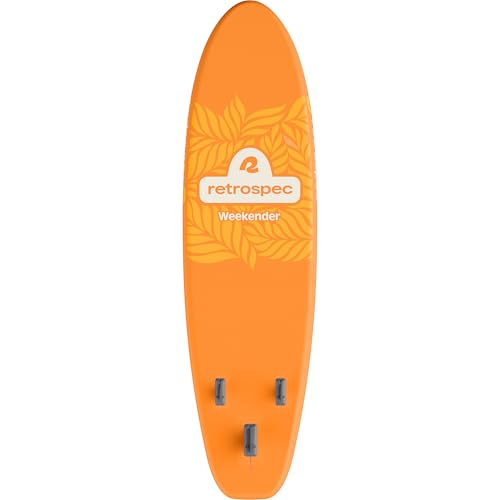 Retrospec Weekender Inflatable Stand Up Paddle Board Includes Paddle, Pump, and Accessories 10’6” Lightweight iSUP, Puncture Resistant Inflatable Paddle Board for Adults - color: Creamsicle 1