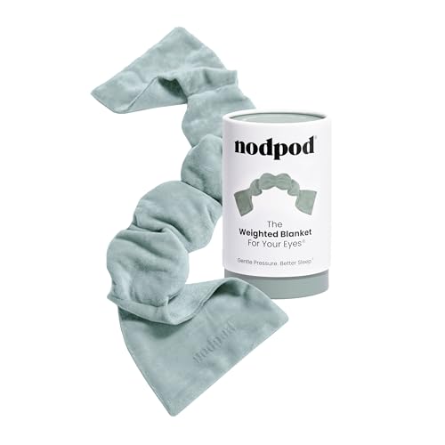 nodpod Patented Gentle Pressure Sleep Mask, Weighted Eye Mask | Patented Light Blocking Design for Sleeping, Travel & Relaxation, Bead Filled, Machine Washable, BPA-Free, Sage - color: Sage Cotton