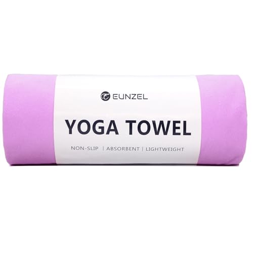 Eunzel Hot Yoga Towel Non Slip Yoga Mat Towel Non-Slip Sweat Absorbent Microfiber Towel for Hot Yoga, Pilates and Workout 72" x 26.5", Purple - color: Purple