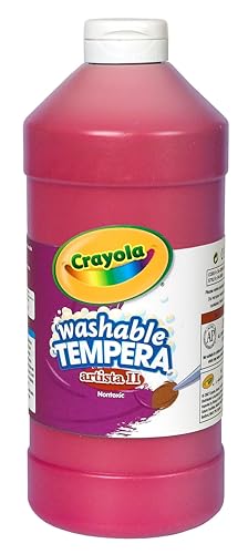 Crayola Washable Tempera Paint For Kids, Red Paint, Classroom Supplies, Non Toxic, 32 Oz Squeeze Bottle - color: Red, size: 32 Fl Oz (Pack of 1)
