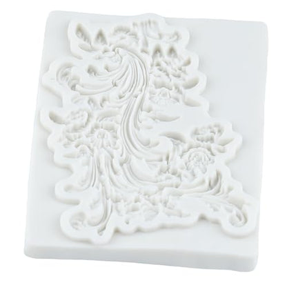 Baroque Silicone Mold Baroque Relief Flower Polymer Clay Molds | Jewelry Making Epoxy Resin Casting Air Dry Polymer Clay Craft - color: Style R