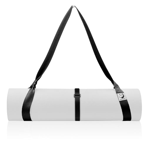 Slim Panda Yoga Mat Straps for Carrying, Adjustable Yoga Mat Carrier Sling Fits All Mats(Mat Not Included) - color: Matte Black, size: 72 inches