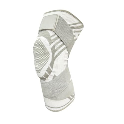 Knee joint bracket, Breathable Elastic Compression Knee Pad with Bilateral Spring-Supported Patella Gel Pads. High durability and performance suitable for jiu-jitsu, Muay Thai, wrestling, volleyball, running, cycling. Unisex (White, Medium) - color: White