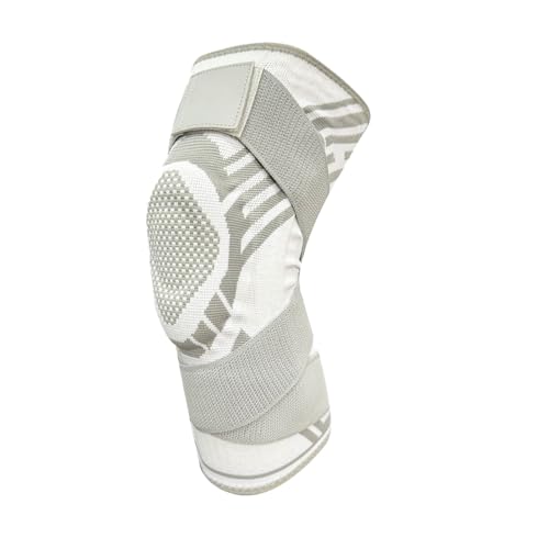 Knee joint bracket, Breathable Elastic Compression Knee Pad with Bilateral Spring-Supported Patella Gel Pads. High durability and performance suitable for jiu-jitsu, Muay Thai, wrestling, volleyball, running, cycling. Unisex (White, X-Large) - color: Whit