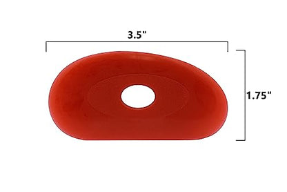 Creative Hobbies Pack of 6 Red Soft Silicone Pottery Ribs (Shapes 0-5) | Ultimate Ceramic Sculpting Tools Set for Smooth Finishing and Removing Finger Marks - color: All 6