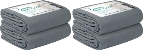 Canvas Drop Cloth for Painting 4x5 feet Pack of 4-8oz Painters Drop Cloths for Painting - All Purpose Canvas Tarps for Floor & Furniture Protection - Recycled Cotton Fabric - size: ‎4x5 Ft - 2 pc (Pack of 2)