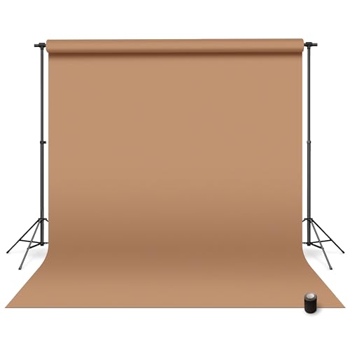 Denny Mfg Seamless Paper Backdrop for Photoshoot, Brown Latte, 86in x 36ft | Photography Backdrop, Matte Finish for Portraits, Product Photos and Video Shoots, with Free Roll Gaffer Tape (2 in x 13 ft) - color: Brown Latte, size: 86 in x 36 ft