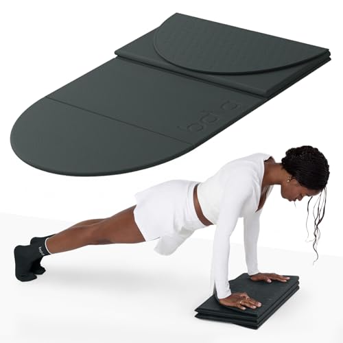 Bala Yoga Mat for Home Gym, Non-Slip Exercise Mat for Home Workout (12MM) | Compact Indoor Exercising Floor Mat for Stretching, Pilates, Aerobics & Fitness - Travel Friendly Exercise Equipment - color: Charcoal
