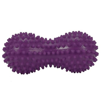 Agatige Double Peanut Massage Lacrosse Ball, Spiky Therapy Ball for Leg Back Shoulder Muscle Release Relief Deep Tissue Massage Yoga Ball for Yoga, Pilates, Tennis(Purple) - color: #5