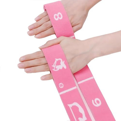 2-Pack Adjustable Kids Dance Stretch Bands - 8-Loop Elastic Bands for Ballet, Latin, Yoga, Gymnastics & Stretching - Flexible, Multi-Section Design for Dance Training & Flexibility - color: Pink+Purple