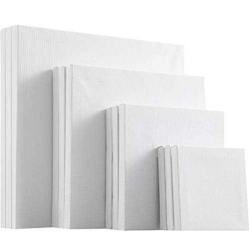 12 Pieces Assorted Size Mini Art Canvas Stretched for Craft Painting Drawing (4 Inches/ 6 Inches/ 8 Inches/ 10 Inches) - size: 4 Inches, 6 Inches, 8 Inches, 10 Inches