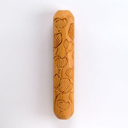 MKM Pottery Tools Wood Big Hand Rollers for Clay (BHR-157 Poppy Fields) - color: BHR-157 Poppy Fields