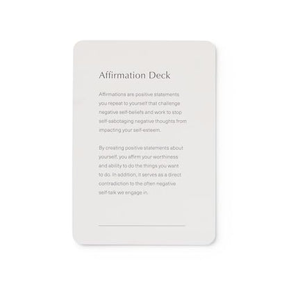 Mal Paper Affirmation Card Deck - 52 Pack | Great for Mindfulness Challenge, Mantras, Meditation Tools, Inspirational Cards and as a Positive Thinking Tool | Gratitude Card Gifts for Men and Women