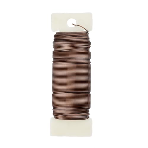 HAHIYO 22Gauge Coffee Color Metal Floral Wire - 1 Roll, 38 Yards (115 Feet) - Flexible Paddle Wire for Craft, Christmas Wreath, Flower Arrangement, Bouquet Wrapping, Wedding, DIY - color: Coffee, size: 22Gauge-1P/38Yards