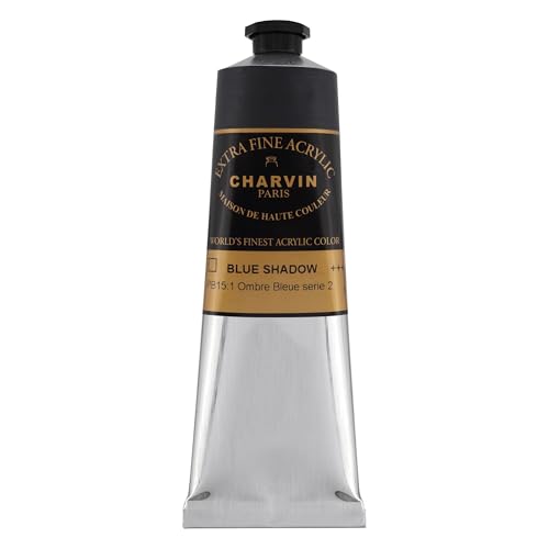 Charvin Extra Fine Professional Acrylic Paint - Blue Shadow, 150ml Tube, Triple-Milled, Lightfast Pigments, Open Stock Artist Acrylic Paints in Nature-Inspired Hues - color: Blue Shadow, size: 5.07 Fl Oz (Pack of 1)